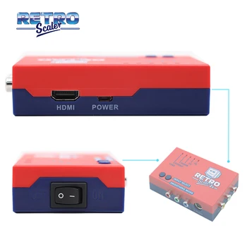 RetroScaler2x A/V HDMI-saderīgam Pārveidotāju un Līnijas-doubler par Retro Spēļu Konsoles PS2/N64/NES/Dreamcast/Saturn/MD1/MD2