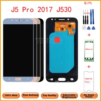 Sākotnējā JAUNU LCD Samsung Galaxy J5 2017 J5 Pro LCD J530 J530F J530M SM-J530F J5 Pro Displejs LCD skārienekrānu, Digitizer Daļas