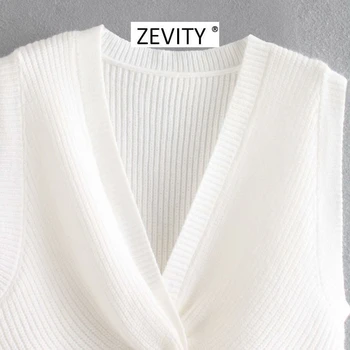 Zevity Jaunu 2020. gadam sieviešu modes krusta v kakla mezgloti adīšanas džemperis dāmas pamata piedurknēm casual slim džemperi šiks topi S339