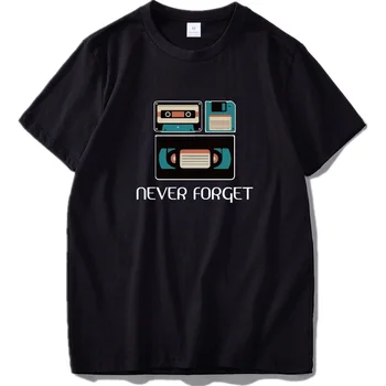 Nekad Neaizmirstiet, T Krekls Retro Radio Diskete VHS Lakrosa Vīriešu Nostalgic Dizaina Camiseta Kokvilnas Ērti T-krekls