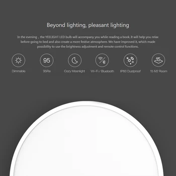 Yeelight YLXD01YL 28W Kārta LED Griestu Gaismas Smart APP bluetooth, WiFi Kontroles IP60 Izolētas Dzīvojamās Istabas Moonlight Lampas