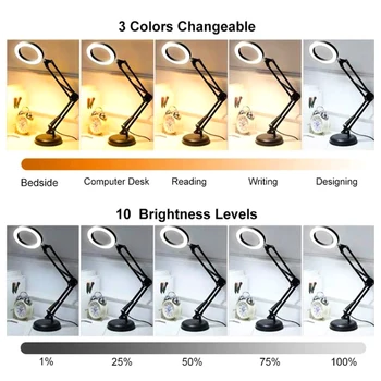 Salokāma 8X Izgaismotas Lupa USB 3 Krāsas 64 LED Palielināmo Stiklu lodāmurs Remonts/Galda Lampas/ādas Kopšanai Skaistumkopšanas Līdzeklis