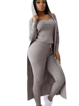 Trīs gabals, kas sievietes 3 gabals, kas ilgi jakas kultūraugu top bikses Martā gabalu komplekti kritums apģērbu sievietēm 2020. gadam, vairumtirdzniecība