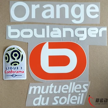 1718 Marseļas Prom sponsors plāksteris Francijas Ligue 1 plāksteris + Mutuelles du soleil+BOULANGER+Oranža plāksteris