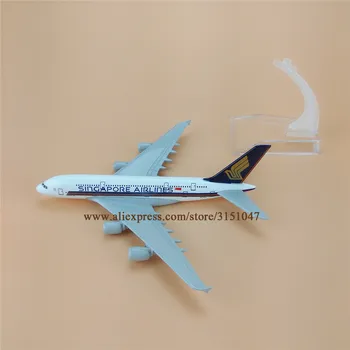 16cm Sakausējuma Metāla Gaisa Singapūras Aviokompānijas Lidmašīna Modelis Airbus A380 9V-SKA Airways Lidmašīnas Modeļa Lidaparātu Režīmā Dāvanu