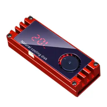 Dzesēšanas Karakuģis Ventilatoru Temperatūras OLED Ciparu Displejs M. 2 2280 SSD Nano Silikona Thermal Pad ir pusvadītāju pamatņu disku Dzesēšanai, Cooler Heatsink