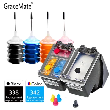 GraceMate Tintes Kasetne 338 342 Savietojams HP PSC 1500 1510 Printeri