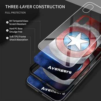 Par Xiaomi Redmi, Ņemiet vērā, 9 Pro 9S Avengers Supervaronis Gadījumā Captain America Ironman Zirnekļcilvēka Rūdīts Stikls Aizmugurējo Korpusa Vāciņu