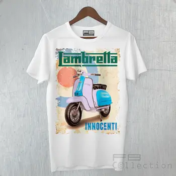 T Krekls Uomo Lambretta Innocenti 50 125 150 Vintage Itālija Stila Motorollers Vespa