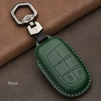 Ādas Automašīnas Atslēgu, Lietu Vāku Jeep Grand Cherokee Kompass Patriot, Dodge Journey Chrysler 300CRenegade Auto Atslēgu Keychain