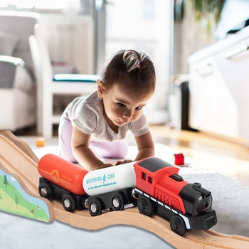 Vilciena lokomotīve Magnētisko Dzelzceļa Rotaļlietas Saderīgs ar Koka Sliežu Bērnu Lokomotīvju Rotaļlietas Bērniem bērniem Dāvanas