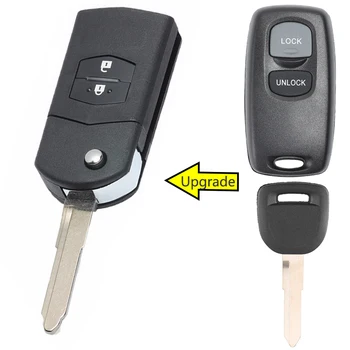 Keyecu Modernizētas Flip Tālvadības Auto Atslēgu, nospiediet Taustiņu 2, 433MHz 4D63 Čipu Fob par Mazda 2 3 6 323 626 MVP Visteon Modeļa Nr. 41835