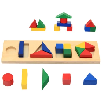 Bērnu Rotaļu Montessori Maņu Rotaļlietas, 5 Ģeometriskas klucīšu Valdes Izglītības Pirmsskolas Apmācība, Bērnu Rotaļlietu Bērniem, Dāvanu
