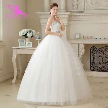 AIJINGYU ir 2021. princese jaunu karstā pārdošanas lēti bumbu kleita mežģīņu augšu atpakaļ oficiālu līgavas kleitas kāzu kleitu WU161