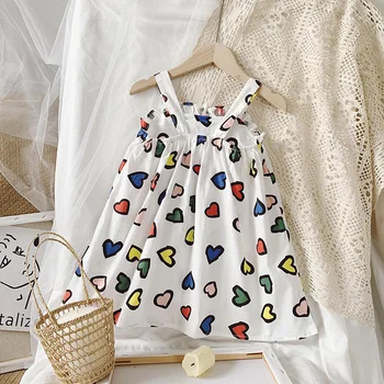 Infantil Puse Kāzu Toddle Vasaras Meitene Apģērbs Vakarkleitas Bērniem Princese Vasaras 2020. Gadam Meitene Kleitas Puse Mīlestība Apģērbi