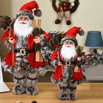 Ir 2021. Inovatīvi Ziemassvētku Santa Claus Santa Lelli Statuetes Lelle Sarkano Tērpu Rotājumu Mājas Mall Dekori #D0