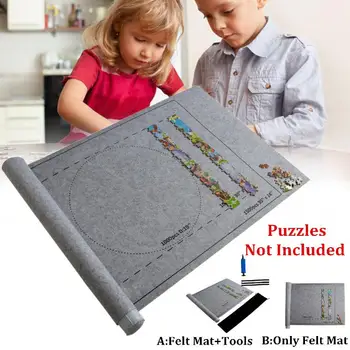 Jigsaw Roll Jutos Mat Var Uzņemt Līdz 1500 Gabalu Puzzle Piederumi Portatīvo Ceļojumu Uzglabāšanas Soma Lien Mat Bērnu Rotaļlietas