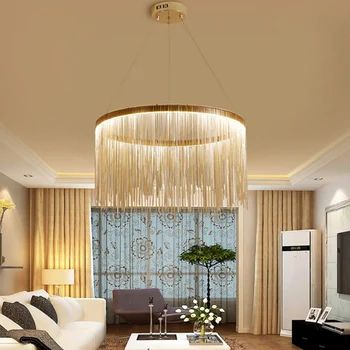 Mūsdienu Pušķi Lampas Luksusa lustra dzīvojamā istabā apdare, Sudraba, zelta Aptumšojami karājas Lampas lustras apgaismojums guļamistabā