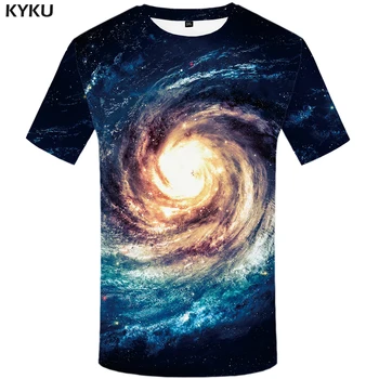KYKU Galaxy T Krekls Vīriešiem Telpa T-krekli Anime Drēbes Miglājs 3d T-krekls Punk Rock T Fitnesa Vīriešu Apģērbu 2018. Gada Vasaras Topi