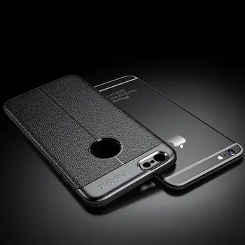 Nohon Luksusa Litchi Ādas Modelis Lietā Par iPhone 11 XR XS Max 6S 6 7 8 Plus Ādas tekstūru Mīkstu Silikona Triecienizturīgs Vāks