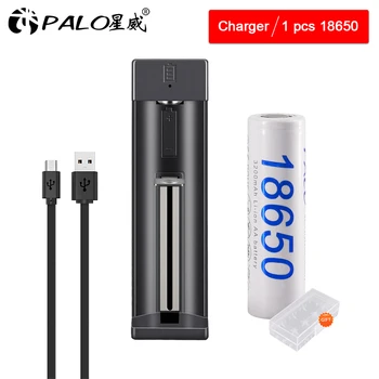 Augstas Ietilpības 3,7 V 3200mAh 18650 LI-ION (litija Akumulators Lādētājs USB Portatīvo chargering Lāzera Gaismiņa