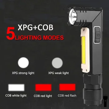 ZHIYU LED Lukturīti Ultra Spilgts Ūdensnecaurlaidīgs COB Gaismas USB Lādējamu lāpu asti magnēts, Darba Gaisma Pagrieziet Iebūvēts akumulators