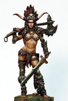 75mm mēroga barbaru sieviete warrior Sveķi Modeļa Komplekta Modelis attēlā Bezmaksas Piegāde