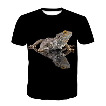 Jaunas Vasaras T-krekls Vīriešiem Streetwear Smieklīgi, Ķirzaka, čūska, Īsām Piedurknēm t-veida Topi Dzīvnieku Vīriešu Apģērbu Gadījuma 3D Drukas Tshirt