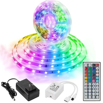 RGB LED Slokšņu komplekts pack 5m/10m 5050 istabā Gaismu Komplekts 44 taustiņu Tālvadības pults+Transformators Krāsu Maināms Elastīga Lente