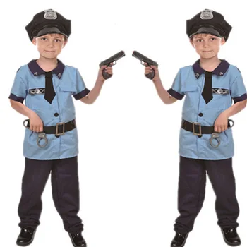 Bērniem halloween policijas tērpi, bērnu karnevāla karnevāls policijas vienotu 110-160cm armijas policijas darbinieki komplekti cosplay drēbes