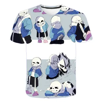 Topi apģērbi meitenēm bērnu drēbes zēniem Undertale t Krekls galvaskausa T-krekls 3D Drukas kawaii harajuku ikdienas Īsās Piedurknes Tshirt