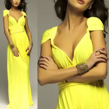 2016. gada Vasaras Sexy Royal Blue Multiway Bridesmaids Konvertējamās Kleita Sexy Sievietes Ietin Maxi Kleita Gara Kleita s robe longue femme