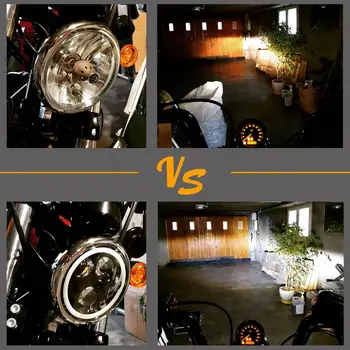 5.75 Angel Eye DRL Motocikla priekšējo Lukturu Par Harley Sportsters XG XR VRSCD Dyna Projektoru LED Chrome Kārta Lukturis