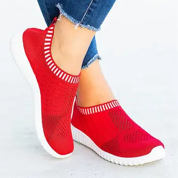 Čības sieviešu skriešanas apavi ir 2021. tīrtoņa krāsu kārtu toe gaismas, elpojošs ikdienas apavi, sieviešu čības, zeķes, kurpes plus lieluma