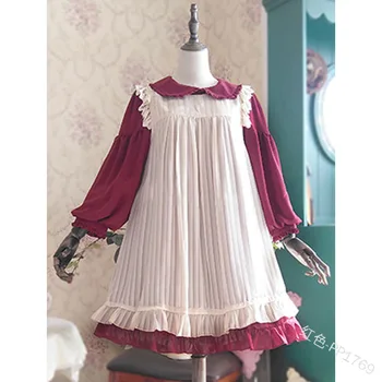 Japāņu lolita kleita peter pan apkakli kawaii kleita gothic lolita op laternu piedurknēm viktorijas kleita salds vestido lolita loli
