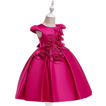 Rožu Kleitas, Kāzu Banque puķu meitene puse kleita Bērnu dzimšanas dienas svinības kleita Princese meitene dzied darbības kleita