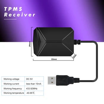 USB Android TPMS riepu spiediena monitorings/Android navigācijas signalizācijas sistēma/bezvadu pārraides dongle ar