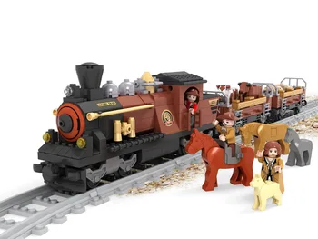 25813 531pcs Vilcienu Dzelzceļa dzinēju Konstruktors Modeļa Komplekta Bloki Savietojami LEGO Klucīšiem Rotaļlietas Zēniem Meitenēm, Bērniem Modelēšana