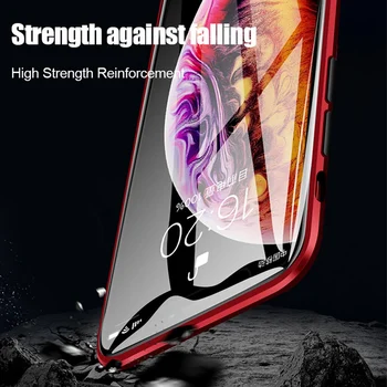 360 Magnētisko Lietā Par iPhone 11 Pro Max XS Max Gadījumā Rūdīta Stikla Aizsargs Lietā Par iPhone X XR 6s 6 7 8 Plus SE2 2020 Gadījumā