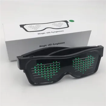 Magic LED Brilles-Pielāgojami Modelis uz Brillēm, Bluetooth Daudzkrāsains LED Brilles Ideāls Pusēm un Festivālos. Teksts