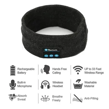 Aimitek Bluetooth Austiņas Bezvadu Galvu Sporta Austiņas, Joga brīvroku Austiņas Maiga, Silta Cepure Smart Cap ar Mikrofonu