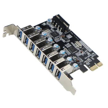 PCIe, lai USB 3.0 7-Port PCI Express Paplašināšanas Karti PCI-E USB3.0 centru ar Molex Barošanas Savienotājs Atbalsta UASP Windows 10,8.1,8,7,XP