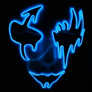 Halloween Masku LED Maske iedegties Puse Maskas Neona Maska Cosplay skropstu Tuša Šausmu Mascarillas Spīd Tumsā Masque2