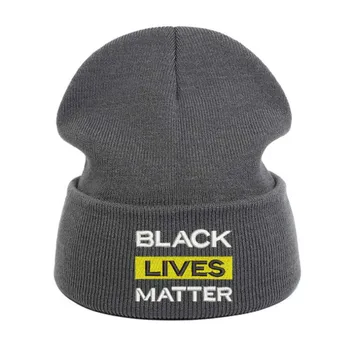 BLACK DZĪVO JAUTĀJUMU, ziemas cepure hip hop izšuvumi vīriešiem skullies beanie āra sporta vīrietis kpop adīta cepure sunīti unisex kipa