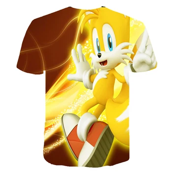 Meiteņu Drēbes Sonic T-krekls Zēniem, T kreklu, Bērnu Drēbes, Zēns Vasaras Kreklu Karikatūra Krekli Sonic Ezis Tshirt Bērniem Topi