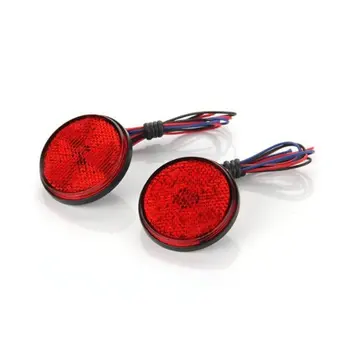 TOYL 2* LED Lampe Ampoule Feu forein Arri re Lumi re Rouge 12V Rond Voiture