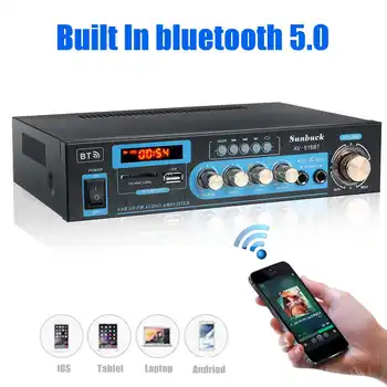 HIFI 2CH Audio Pastiprinātāja Jauda 2000W bluetooth 12/220V Mājas Kinozāles Audio Pastiprinātāji ar Tālvadības pulti Atbalsts FM, USB, SD Kartes