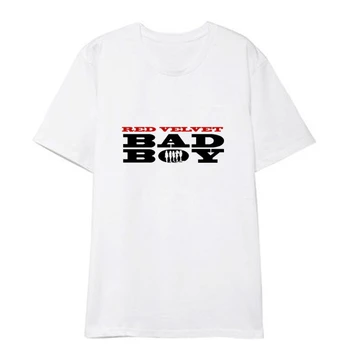 Kpop Sarkanā Samta Bad Boy Albums Krekli Hip Hop Gadījuma Vaļīga Apģērba T T Krekls ar Īsām Piedurknēm Topi, T-kreklu DX576