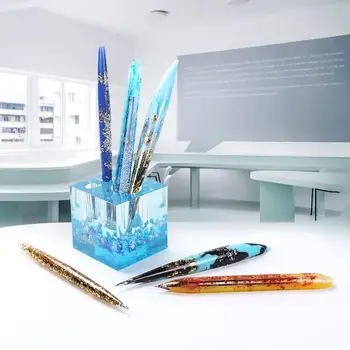 3Pcs DIY Lodīšu Pildspalvu Silikona Sveķu Pelējuma Ar 30Pcs Uzpildes 3 Krāsas Pildspalvu Epoksīda Sveķu Lējuma Veidnes, Mākslas Amatniecības Rīki
