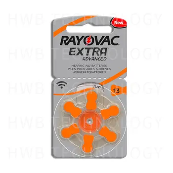 60x 10(karte) Rayovac papildu Izmērs 13 a13 p13 PR48 Dzirdes aparātu baterijas High Power Cinka Gaisa Šūnu Pogu Akumulatoru BTE SKOLOTĀJU Hearin